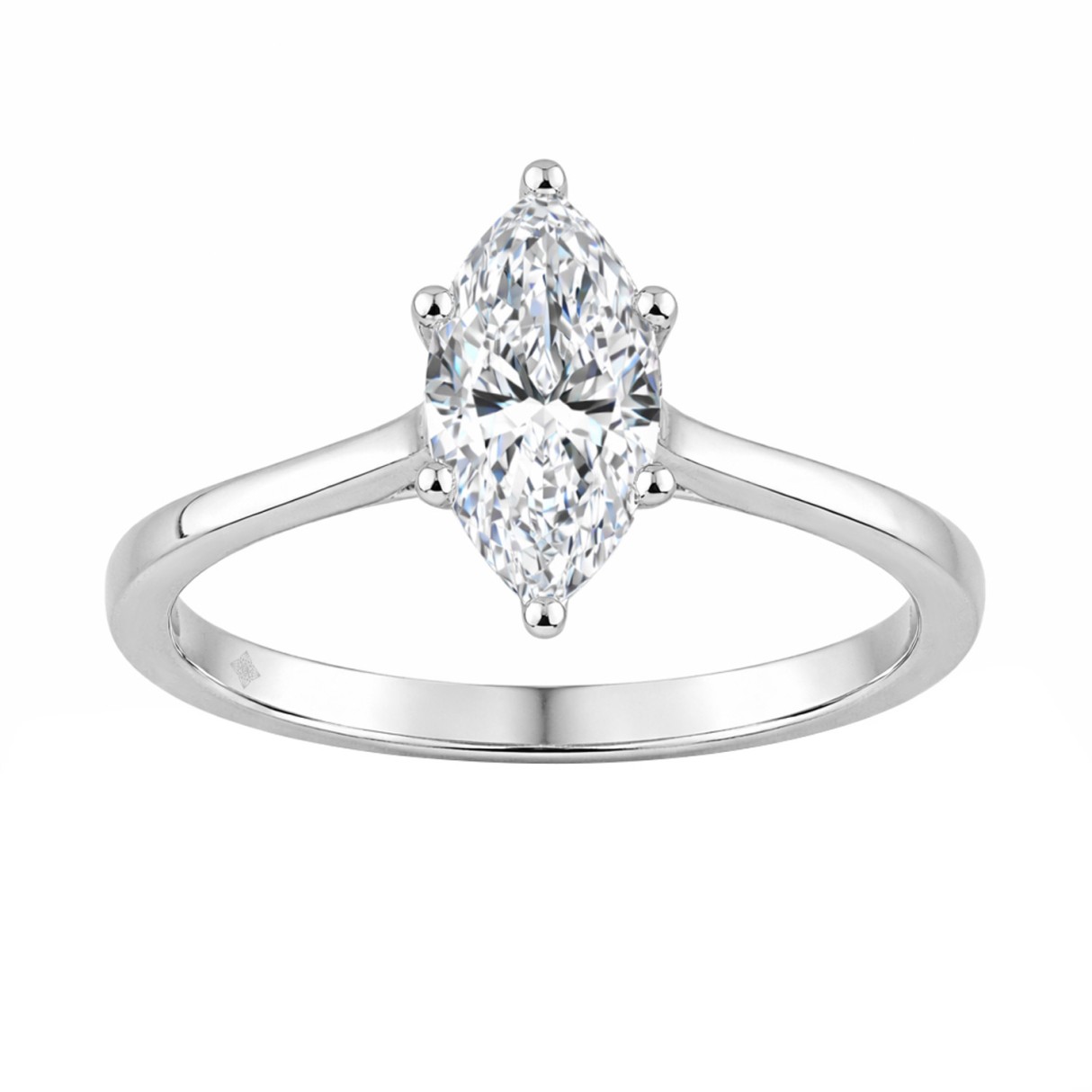 14K WHITE GOLD 1.00CT MARQUISE DIAMOND LADIES SOLITAIRE RING (CENTER STONE MARQUISE DIAMOND 1CT 1 14K WHITE GOLD 1.00CT MARQUISE DIAMOND LADIES SOLITAIRE RING (CENTER STONE MARQUISE DIAMOND 1CT - Image 1