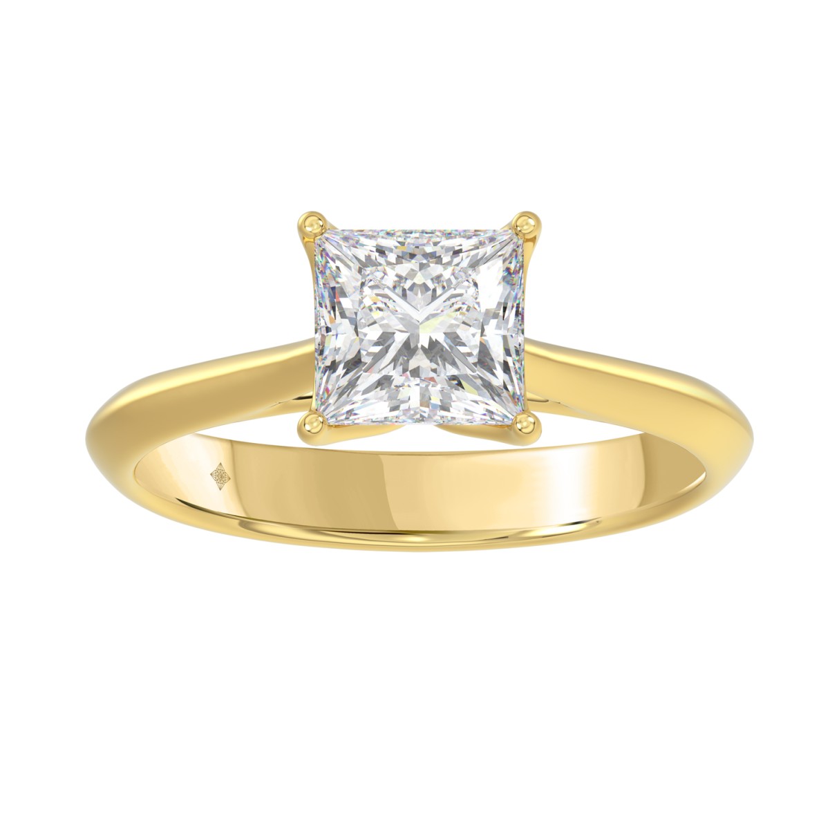 LADIES SOLITAIRE RING 1 1/2CT PRINCESS DIAMOND 14K YELLOW GOLD 1 LADIES SOLITAIRE RING 1 1/2CT PRINCESS DIAMOND 14K YELLOW GOLD - Image 1