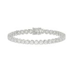 14K WHITE GOLD 9.00CT ROUND DIAMOND LADIES BRACELET