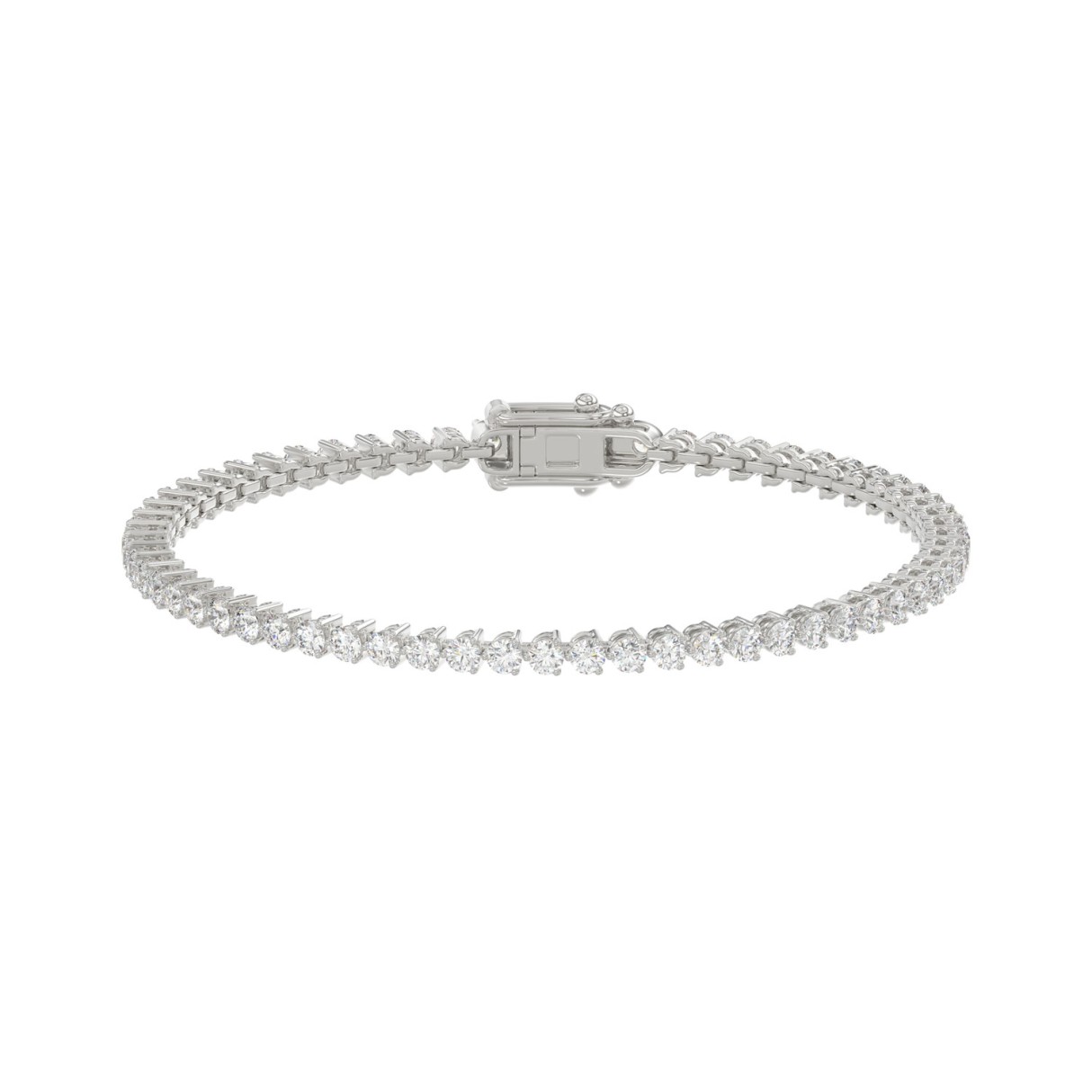 LADIES BRACELET 3CT ROUND DIAMOND 14K WHITE GOLD 1 LADIES BRACELET 3CT ROUND DIAMOND 14K WHITE GOLD - Image 1