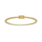 LADIES BRACELET 3CT ROUND DIAMOND 14K YELLOW GOLD