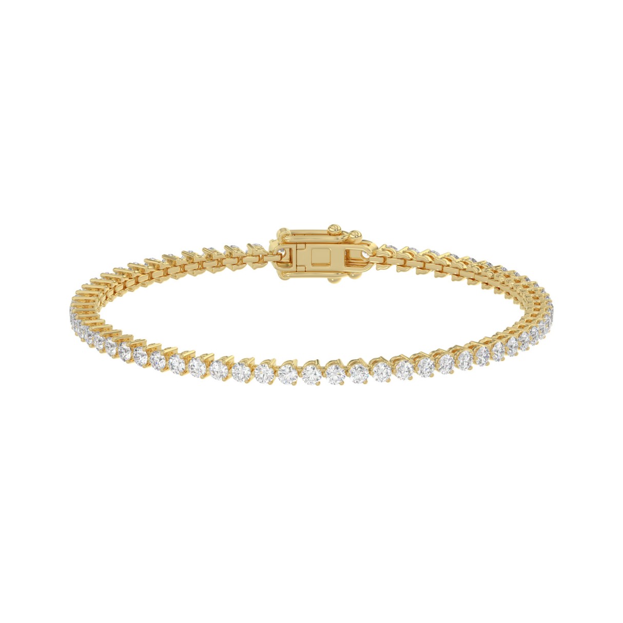 LADIES BRACELET 3CT ROUND DIAMOND 14K YELLOW GOLD 1 LADIES BRACELET 3CT ROUND DIAMOND 14K YELLOW GOLD - Image 1