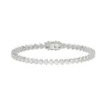 LADIES BRACELET 5CT ROUND DIAMOND 14K WHITE GOLD