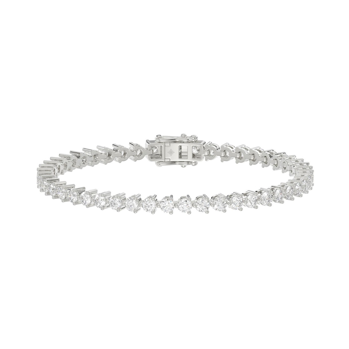 LADIES BRACELET 5CT ROUND DIAMOND 14K WHITE GOLD 1 LADIES BRACELET 5CT ROUND DIAMOND 14K WHITE GOLD - Image 1