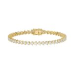 LADIES BRACELET 5CT ROUND DIAMOND 14K YELLOW GOLD