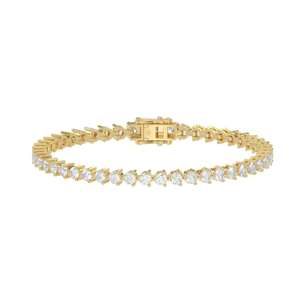 LADIES BRACELET 5CT ROUND DIAMOND 14K YELLOW GOLD 1 LADIES BRACELET 5CT ROUND DIAMOND 14K YELLOW GOLD - Image 1