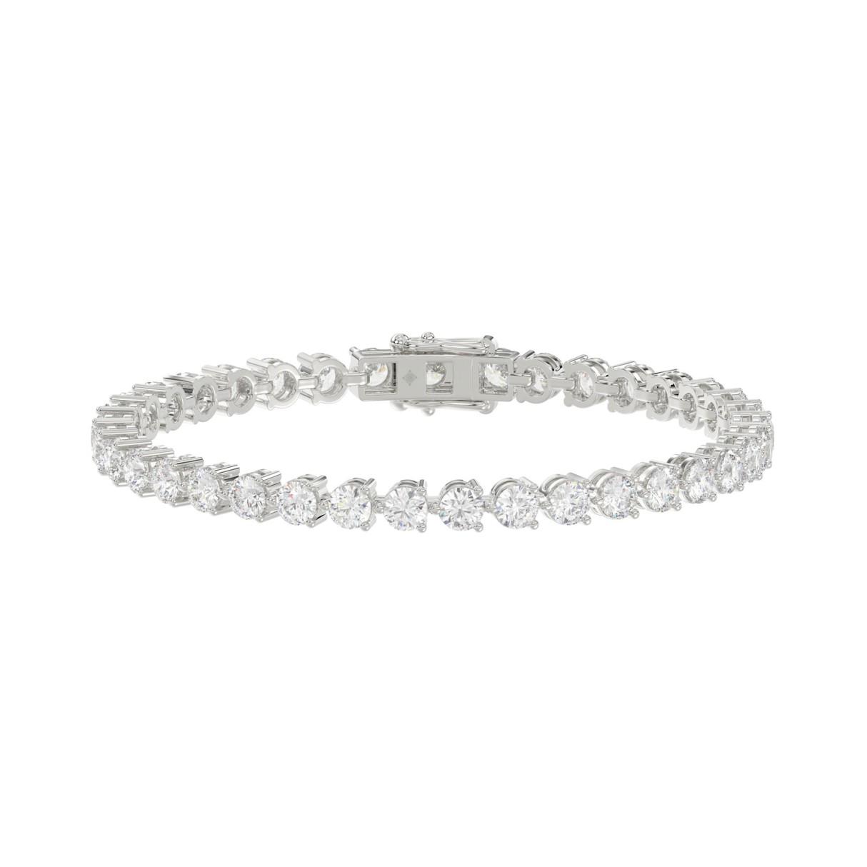 LADIES BRACELET 7CT ROUND DIAMOND 14K WHITE GOLD 1 LADIES BRACELET 7CT ROUND DIAMOND 14K WHITE GOLD - Image 1