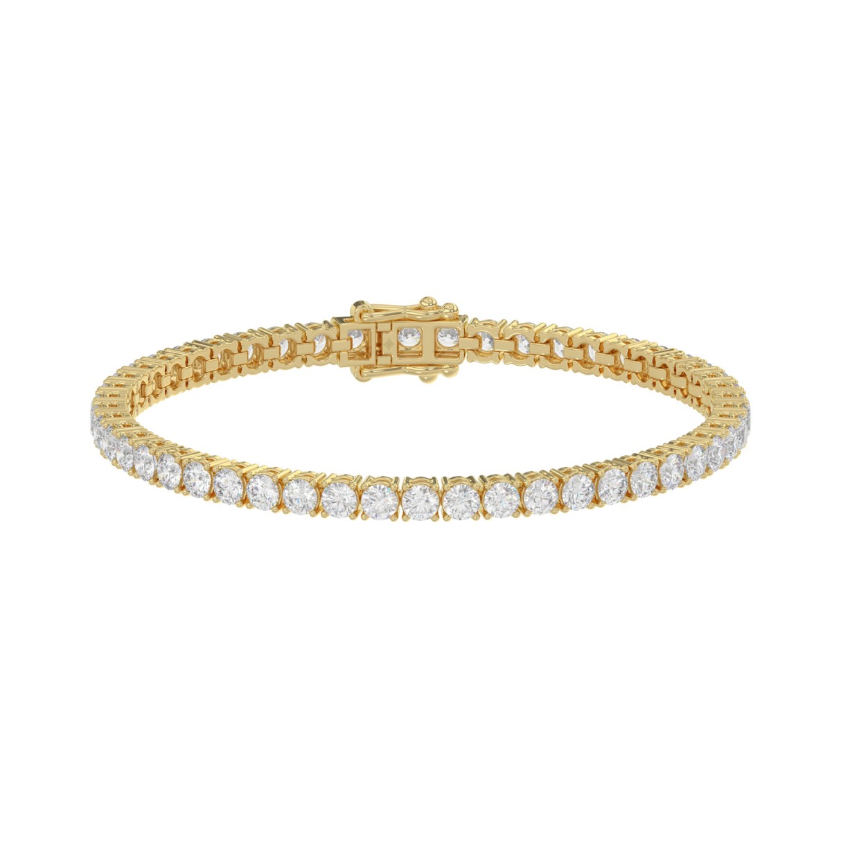 LADIES BRACELET 7CT ROUND DIAMOND 14K YELLOW GOLD 1 LADIES BRACELET 7CT ROUND DIAMOND 14K YELLOW GOLD - Image 1