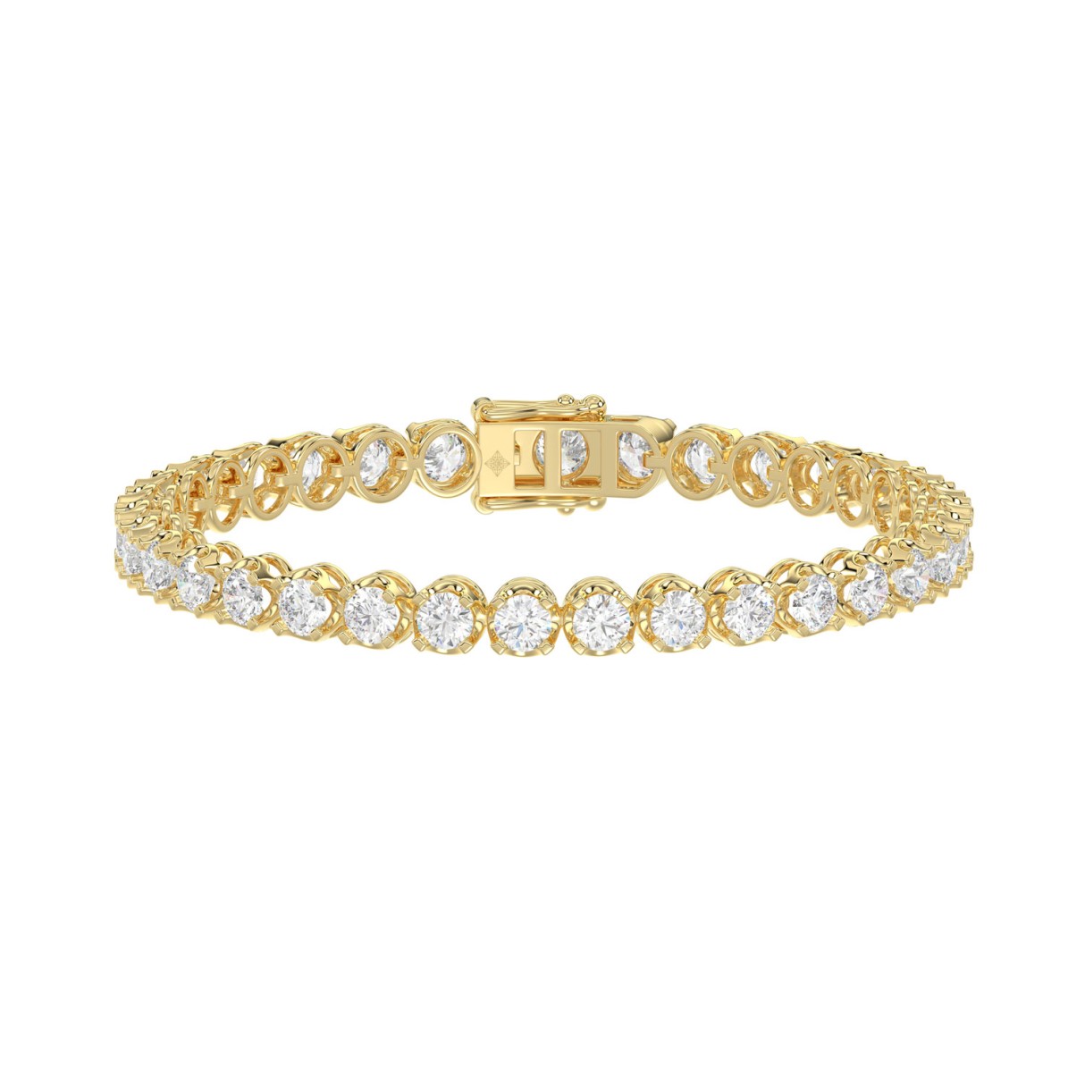 Luxury 14K Yellow Gold Round Diamond Tennis Bracelet 10.00 Ct Elegant Women Jewelry (Color F-G -Clarity Vs1/Vs2) 1 Luxury 14K Yellow Gold Round Diamond Tennis Bracelet 10.00 Ct Elegant Women Jewelry (Color F-G -Clarity Vs1/Vs2) - Image 1