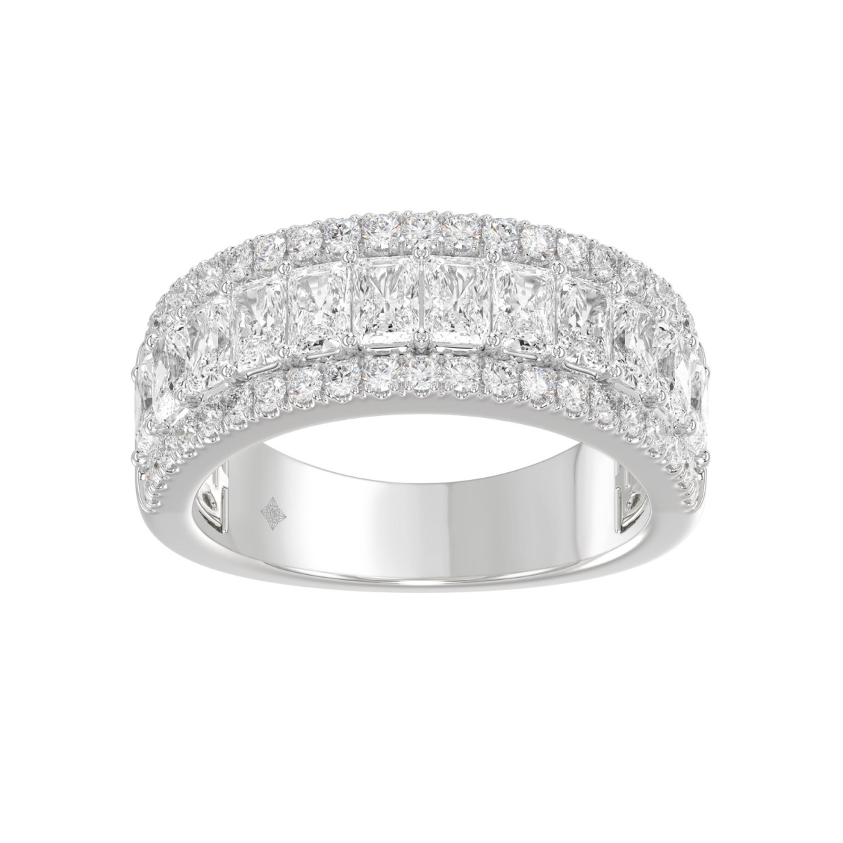 Ladies 14K White Gold Ladies Band 2 1/4CT Featuring Round & Radiant Cut Diamonds 1 Ladies 14K White Gold Ladies Band 2 1/4CT Featuring Round & Radiant Cut Diamonds - Image 1