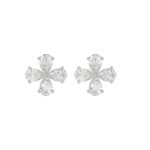 LADIES EARRINGS 1 1/3CT PEAR DIAMOND 14K WHITE GOLD