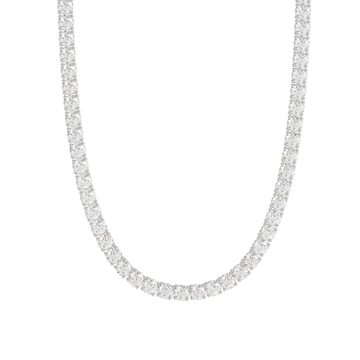 14K WHITE GOLD 10 1/3CT 18" ROUND DIAMOND LADIES TENNIS NECKLACE 1 14K WHITE GOLD 10 1/3CT 18" ROUND DIAMOND LADIES TENNIS NECKLACE - Image 1