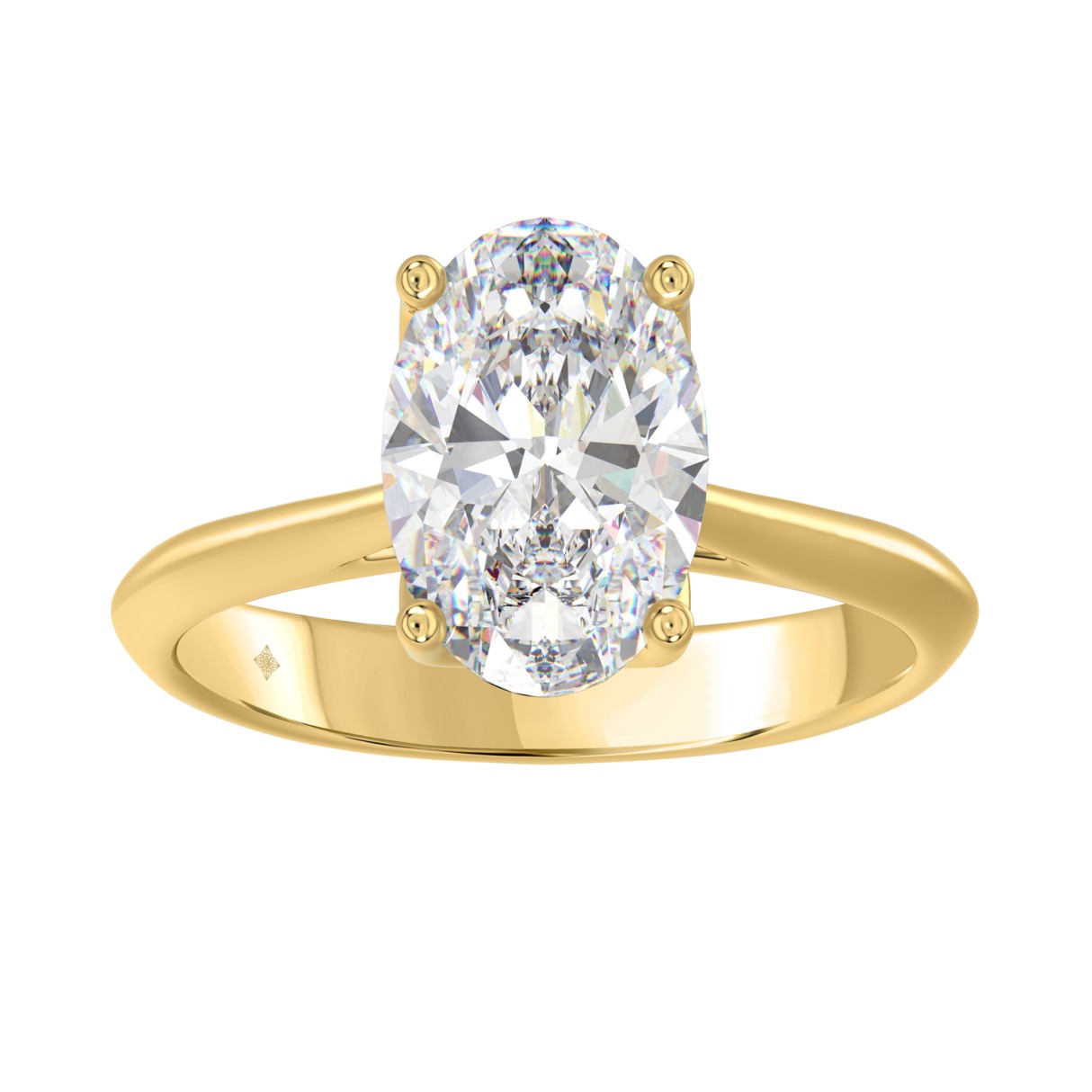 LADIES SOLITAIRE RING 3CT OVAL DIAMOND 14K YELLOW GOLD 1 LADIES SOLITAIRE RING 3CT OVAL DIAMOND 14K YELLOW GOLD - Image 1