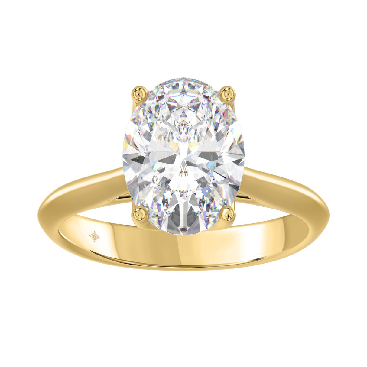 LADIES SOLITAIRE RING 4CT OVAL DIAMOND 14K YELLOW GOLD 1 LADIES SOLITAIRE RING 4CT OVAL DIAMOND 14K YELLOW GOLD - Image 1