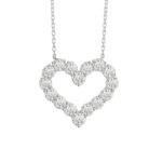 LADIES NECKLACE 3 1/3CT ROUND DIAMOND 14K WHITE GOLD