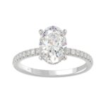 14K WHITE GOLD 2 1/5CT ROUND/OVAL DIAMOND LADIES RING (CENTER STONE OVAL DIAMOND 2CT)