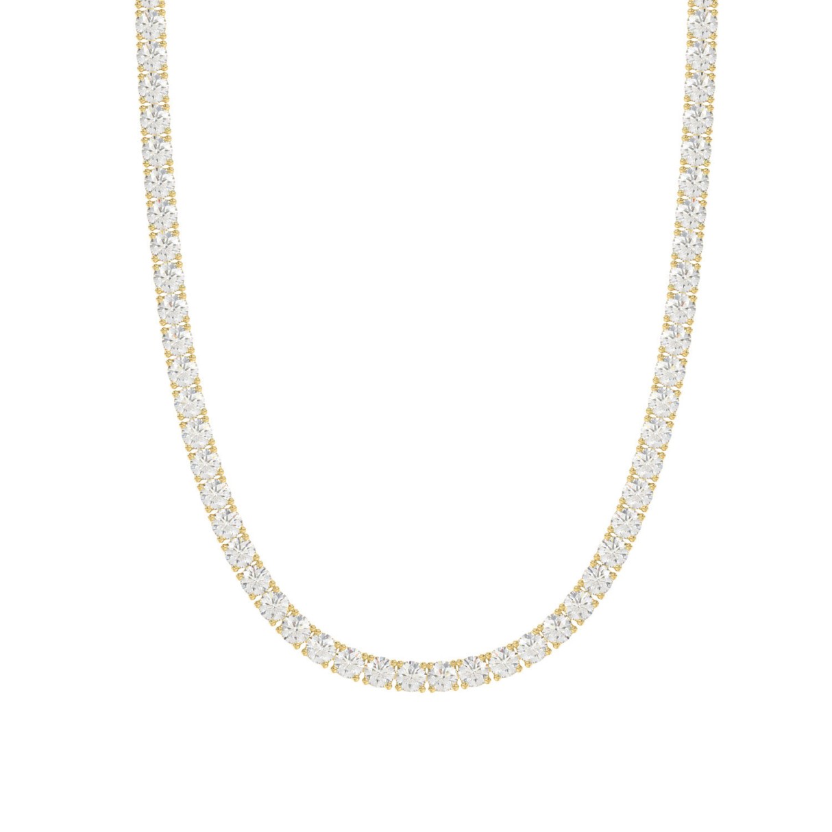 14K YELLOW GOLD 4 3/4CT 18" ROUND DIAMOND LADIES TENNIS NECKLACE 1 14K YELLOW GOLD 4 3/4CT 18" ROUND DIAMOND LADIES TENNIS NECKLACE - Image 1