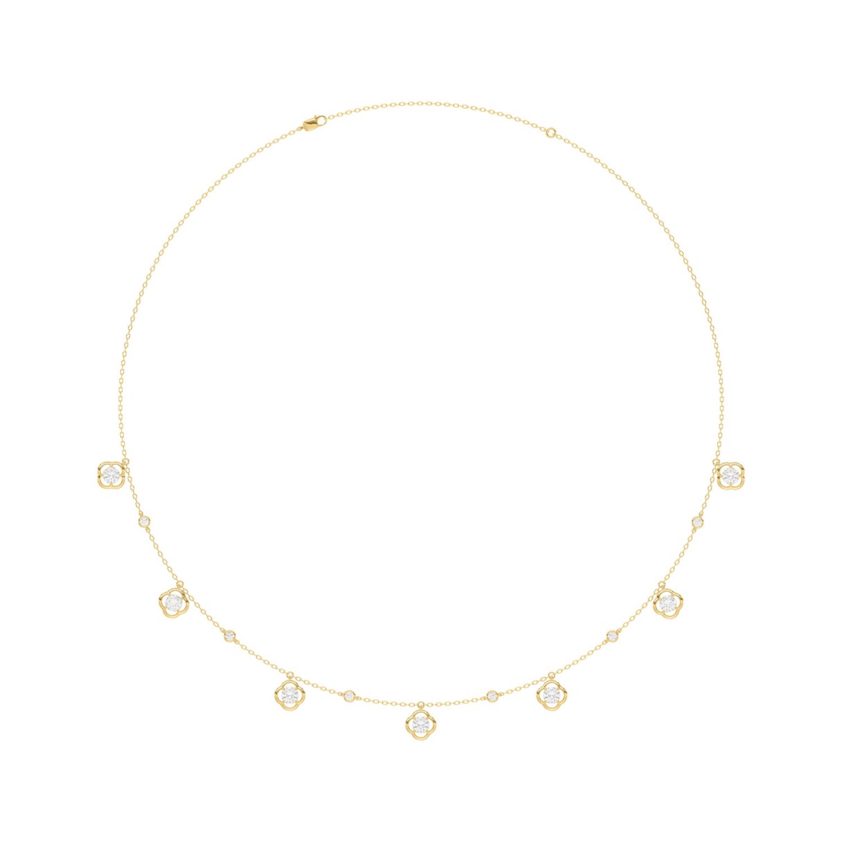 14K YELLOW GOLD 1 1/2CT ROUND DIAMOND LADIES NECKLACE 1 14K YELLOW GOLD 1 1/2CT ROUND DIAMOND LADIES NECKLACE - Image 1