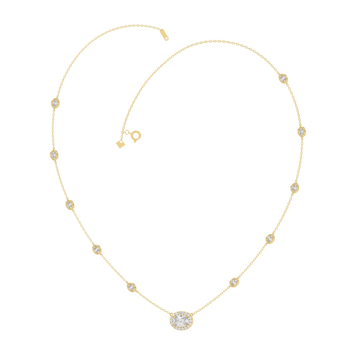 14K YELLOW GOLD 2 1/4CT ROUND/OVAL DIAMOND LADIES NECKLACE 1 14K YELLOW GOLD 2 1/4CT ROUND/OVAL DIAMOND LADIES NECKLACE - Image 1