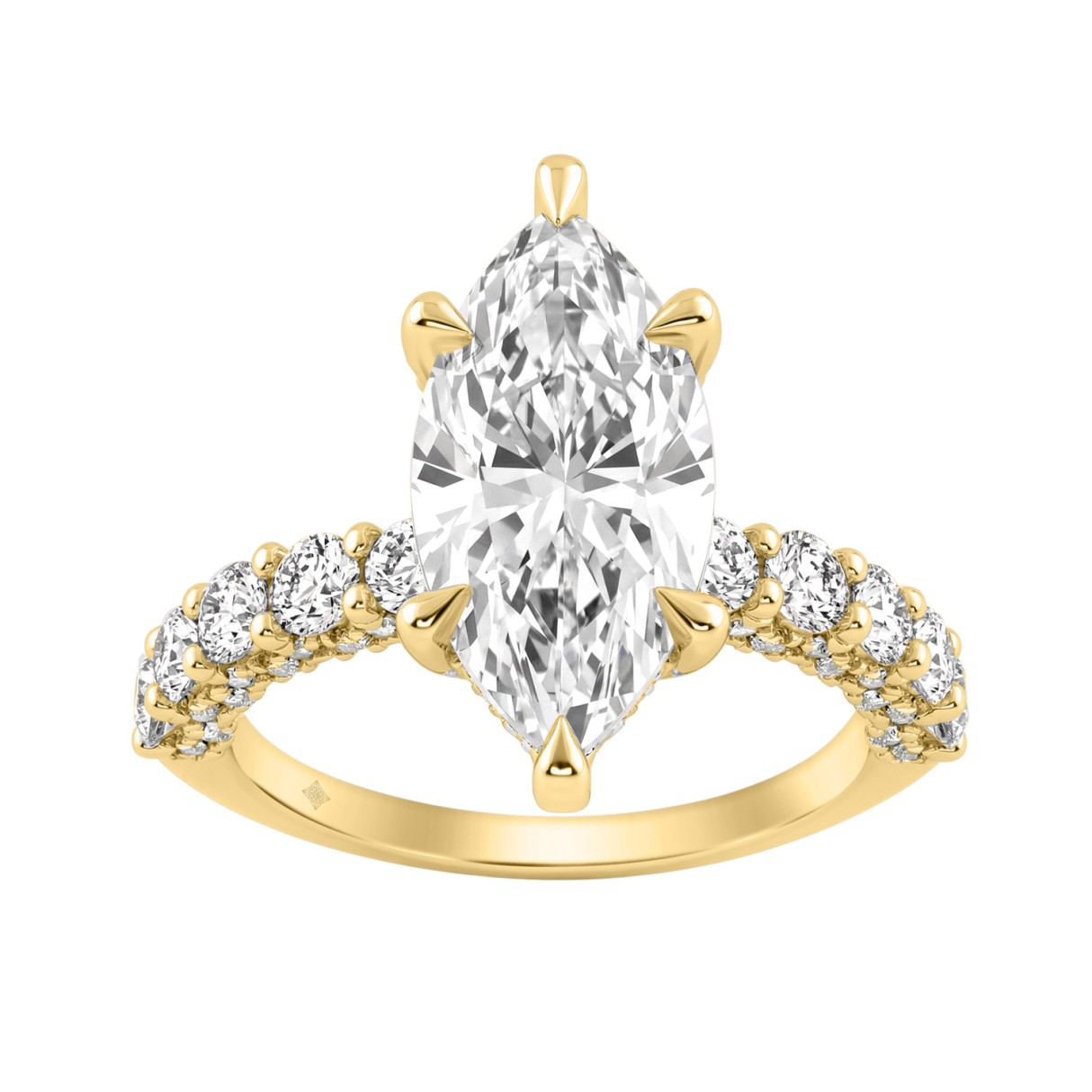 14K Yellow Gold 5 1/2Ct Marquise Cut & Round Diamond Engagement Ring Women Bridal Wedding Ring 4Ct Marquise Center Stone (Color F-G -Clarity Vs1/Vs2) 1 14K Yellow Gold 5 1/2Ct Marquise Cut & Round Diamond Engagement Ring Women Bridal Wedding Ring 4Ct Marquise Center Stone (Color F-G -Clarity Vs1/Vs2) - Image 1
