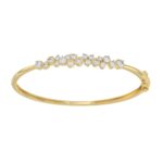 14K Yellow Gold Ladies Flexible Bangle 1 3/4CT Round Cut Diamonds (Color F-G -Clarity VS1/VS2)