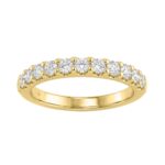 Elegant 14K Yellow Gold Ladies Diamond Wedding Band With 0.75Ctct Round Diamonds