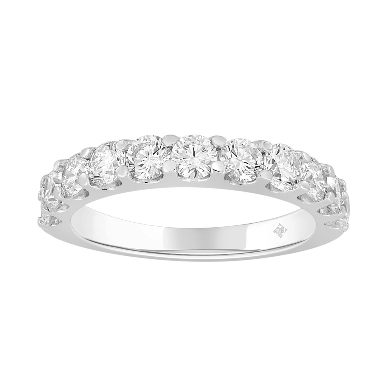 LADIES BAND 2CT ROUND DIAMOND 14K WHITE GOLD 1 LADIES BAND 2CT ROUND DIAMOND 14K WHITE GOLD - Image 1