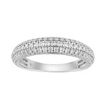 Luxury 14K White Gold 1/2Ct Round Diamond Band For Women Elegant Wedding Or Anniversary Ring