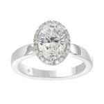 14K WHITE GOLD 2 1/4CT ROUND/OVAL DIAMOND LADIES RING