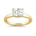 LADIES RING 2 1/6CT ROUND/OVAL DIAMOND 14K YELLOW GOLD (CENTER STONE OVAL DIAMOND 2.00CT)