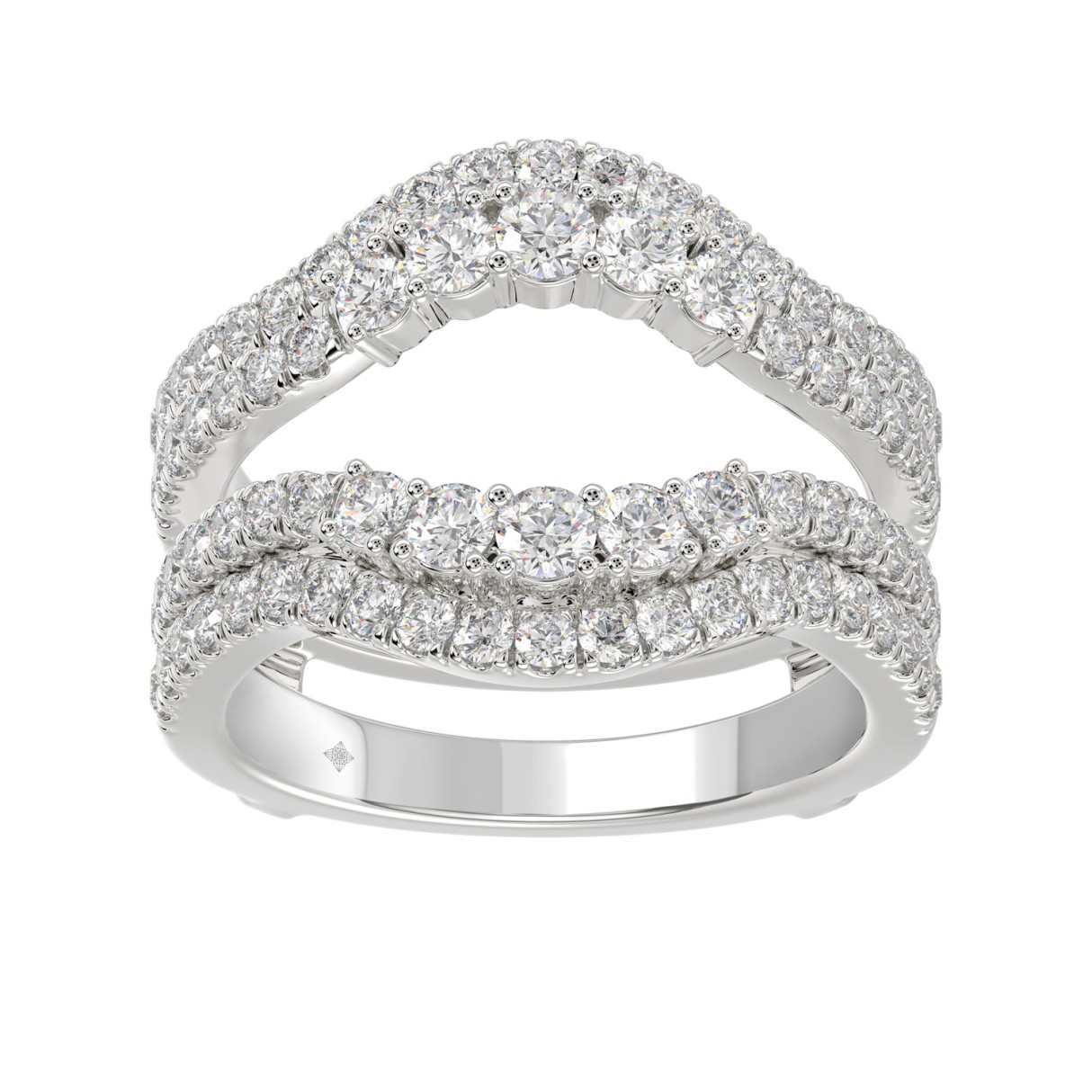 14K WHITE GOLD 1 1/4CT ROUND DIAMOND LADIES WRAP RING 1 14K WHITE GOLD 1 1/4CT ROUND DIAMOND LADIES WRAP RING - Image 1
