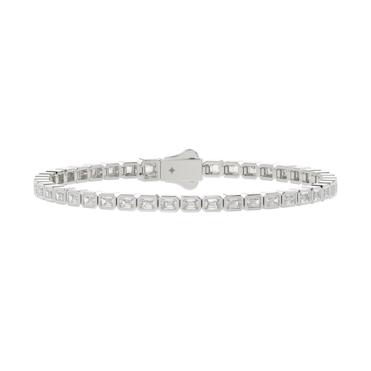 LADIES BRACELET 5.00CT EMERALD DIAMOND 14K WHITE GOLD 1 LADIES BRACELET 5.00CT EMERALD DIAMOND 14K WHITE GOLD - Image 1
