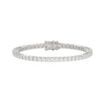 LADIES BRACELET 5CT ROUND DIAMOND 14K WHITE GOLD