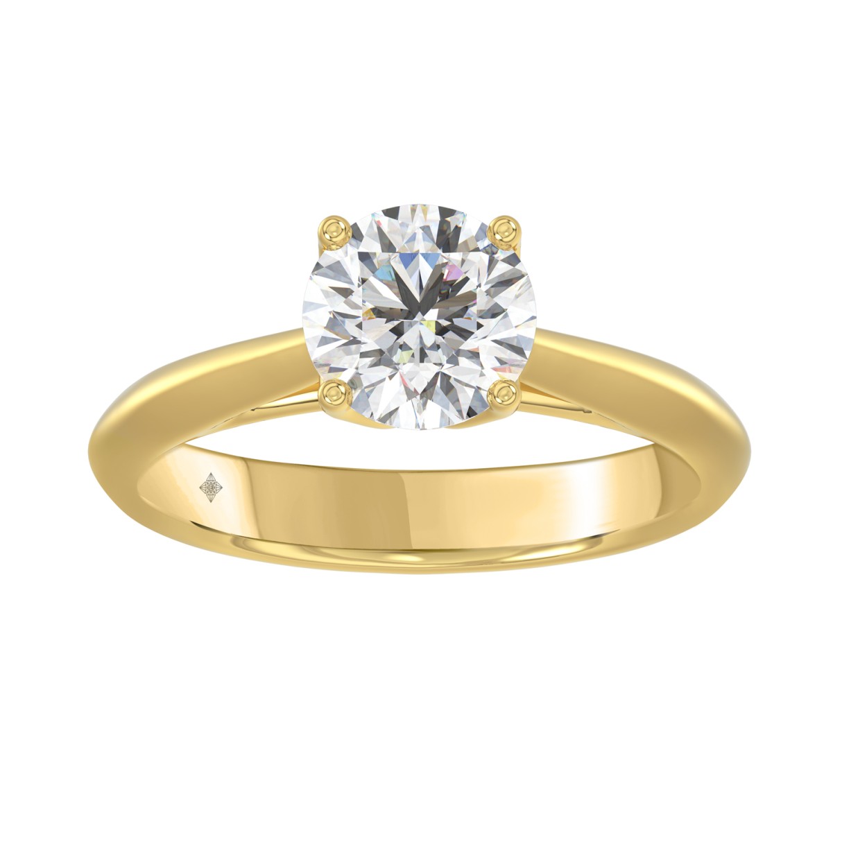 LADIES SOLITAIRE RING 1 1/2CT ROUND DIAMOND 14K YELLOW GOLD 1 LADIES SOLITAIRE RING 1 1/2CT ROUND DIAMOND 14K YELLOW GOLD - Image 1