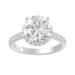 14K WHITE GOLD 4 1/2CT ROUND DIAMOND LADIES RING (CENTER STONE ROUND DIAMOND 4CT)
