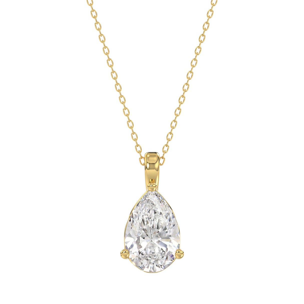 LADIES SOLITAIRE PENDANT 2 1/2CT PEAR DIAMOND 14K YELLOW GOLD 1 LADIES SOLITAIRE PENDANT 2 1/2CT PEAR DIAMOND 14K YELLOW GOLD - Image 1