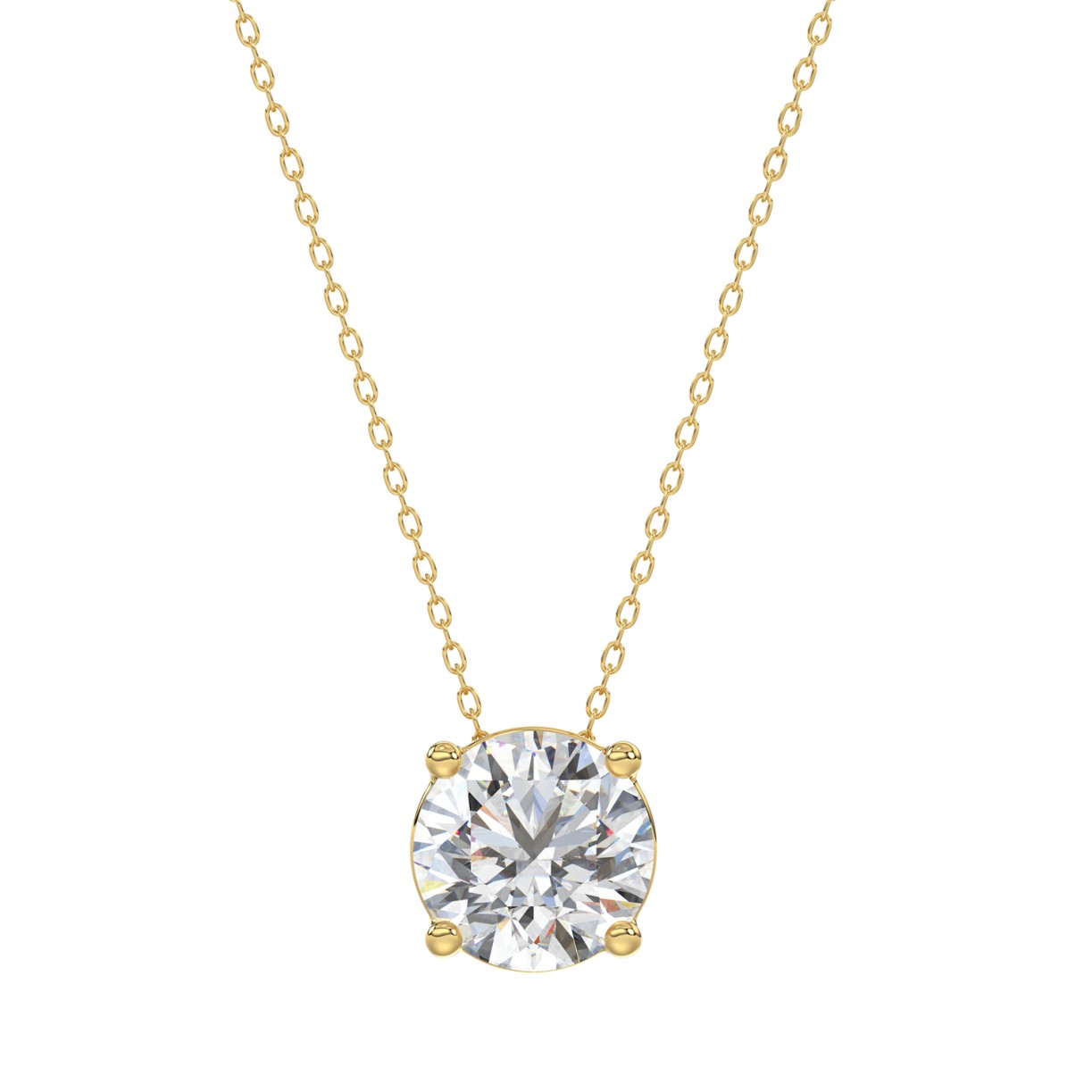 LADIES SOLITAIRE PENDANT WITH UNDER-PASS CHAIN 1 1/2CT ROUND DIAMOND 14K YELLOW GOLD 1 LADIES SOLITAIRE PENDANT WITH UNDER-PASS CHAIN 1 1/2CT ROUND DIAMOND 14K YELLOW GOLD - Image 1