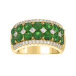 14K YELLOW GOLD 4.00CT ROUND DIAMOND LADIES RING (ROUND EMERALD DIAMOND 3 1/2CT)