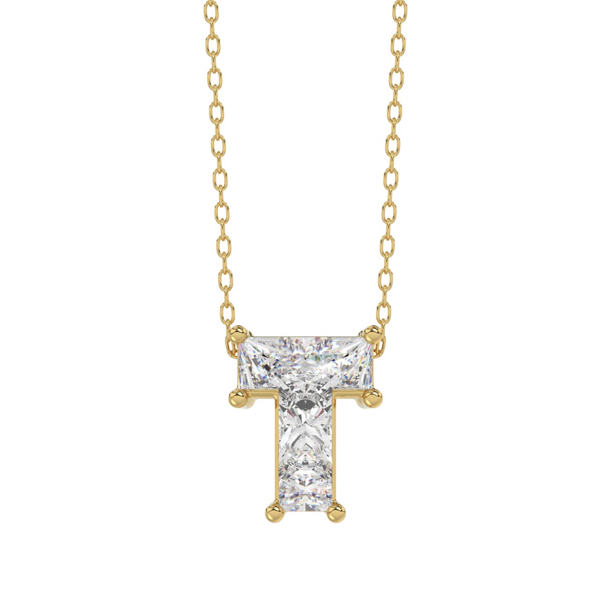14K YELLOW GOLD 1.00CT FANCY CUT ALPHABET DIAMOND LADIES PENDANT WITH CHAIN 1 14K YELLOW GOLD 1.00CT FANCY CUT ALPHABET DIAMOND LADIES PENDANT WITH CHAIN - Image 1