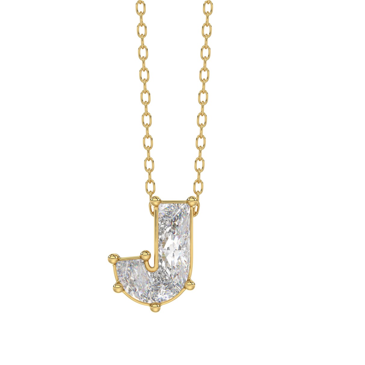 14K YELLOW GOLD 7/8CT FANCY CUT ALPHABET DIAMOND LADIES PENDANT WITH CHAIN 1 14K YELLOW GOLD 7/8CT FANCY CUT ALPHABET DIAMOND LADIES PENDANT WITH CHAIN - Image 1
