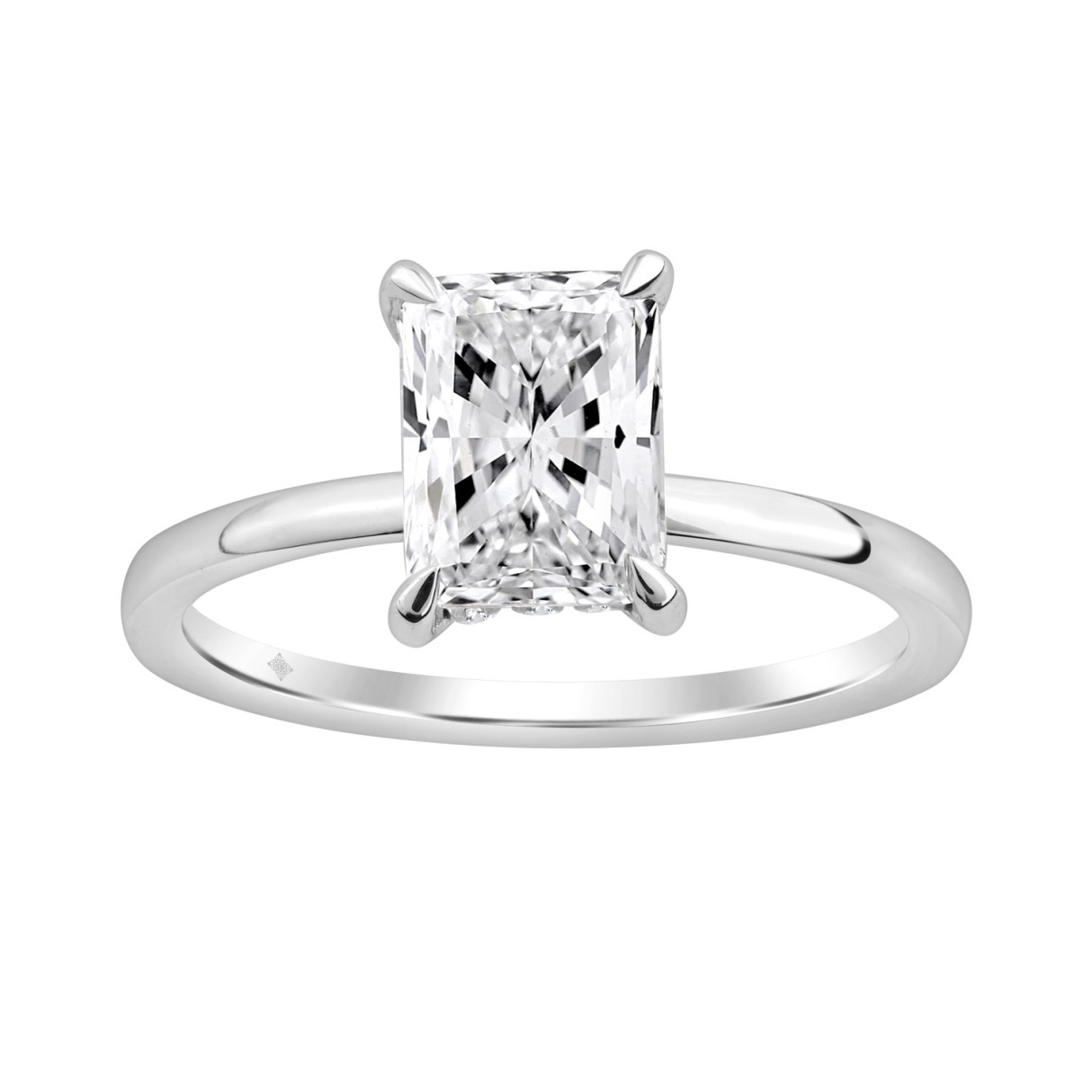 14K WHITE GOLD 2.00CT ROUND/RADIANT DIAMOND LADIES RING (CENTER STONE RADIANT DIAMOND 2CT) 1 14K WHITE GOLD 2.00CT ROUND/RADIANT DIAMOND LADIES RING (CENTER STONE RADIANT DIAMOND 2CT) - Image 1