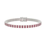 14K WHITE GOLD 5 3/4CT ROUND/RUBY ROUND DIAMOND LADIES BRACELET (RUBY ROUND DIAMOND 2 3/4CT)