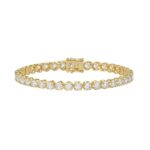 14K YELLOW GOLD 7.00CT ROUND DIAMOND LADIES BRACELET