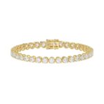 14K YELLOW GOLD 9.00CT ROUND DIAMOND LADIES BRACELET