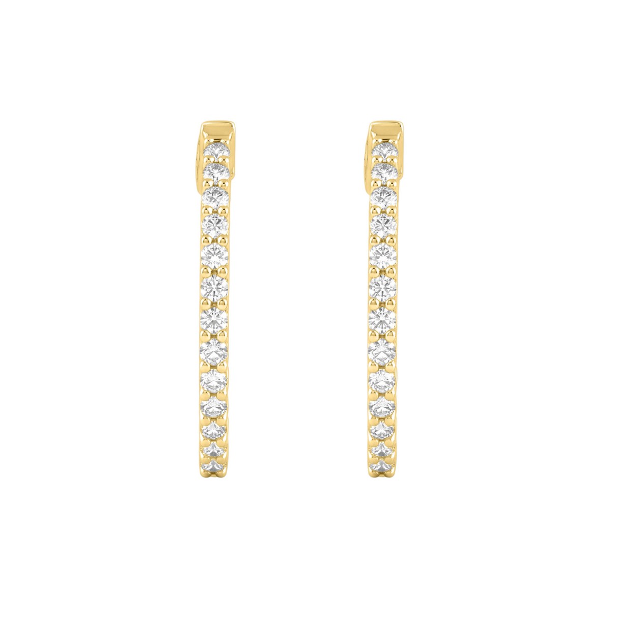 14K Yellow Gold 1.00CT Round Diamond Hoop Earrings For Women Classic Diamond Hoop Earrings 1 14K Yellow Gold 1.00CT Round Diamond Hoop Earrings For Women Classic Diamond Hoop Earrings - Image 1