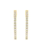 14K Yellow Gold 2.00CT Round Diamond Hoop Earrings For Women Classic Diamond Hoop Earrings