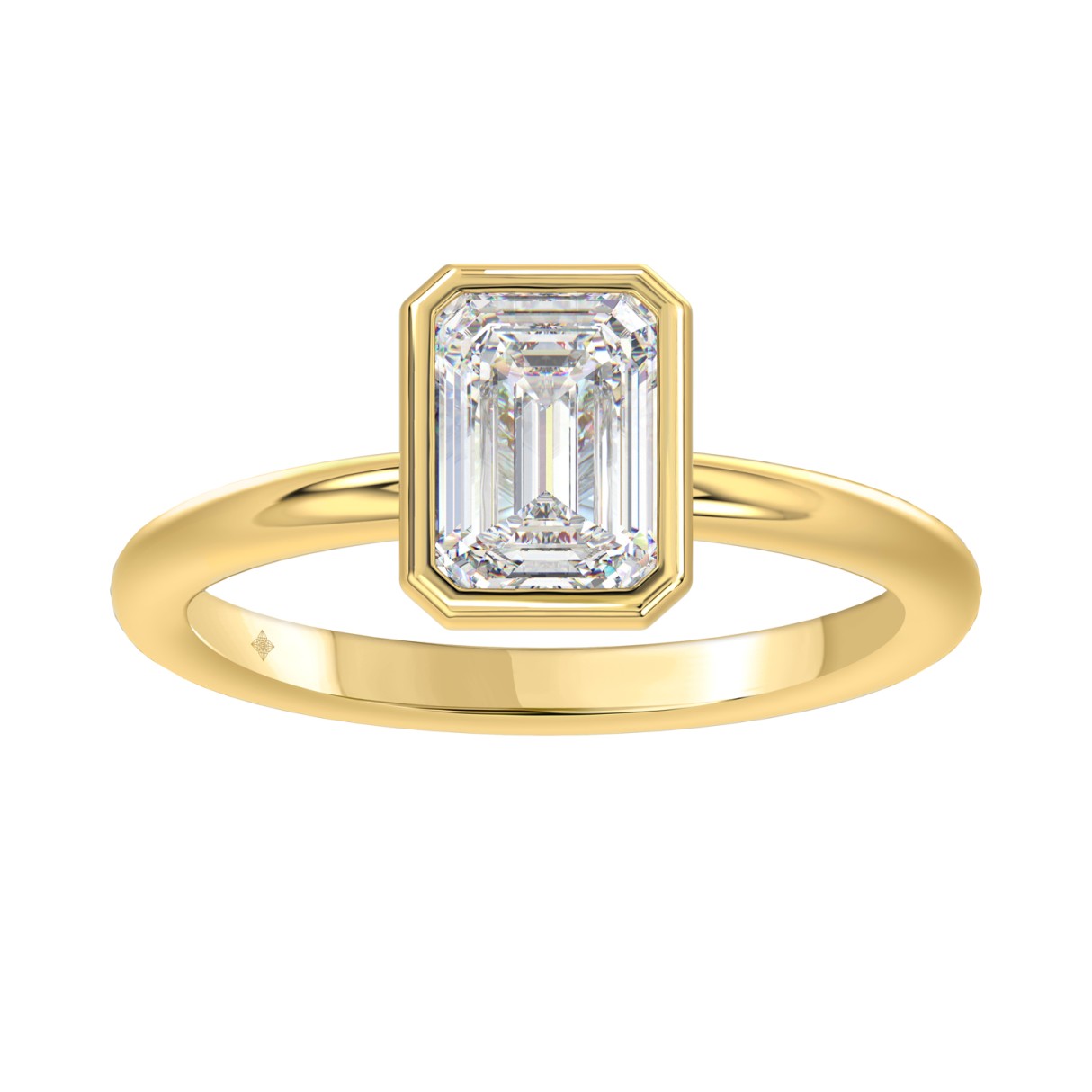 LADIES SOLITAIRE RING 2CT EMERALD DIAMOND 14K YELLOW GOLD (CENTER STONE EMERALD DIAMOND 2CT ) 1 LADIES SOLITAIRE RING 2CT EMERALD DIAMOND 14K YELLOW GOLD (CENTER STONE EMERALD DIAMOND 2CT ) - Image 1