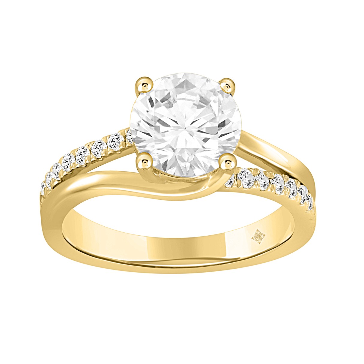 14K YELLOW GOLD 2 1/4CT ROUND DIAMOND LADIES RING (CENTER STONE ROUND DIAMOND 2.00CT) 1 14K YELLOW GOLD 2 1/4CT ROUND DIAMOND LADIES RING (CENTER STONE ROUND DIAMOND 2.00CT) - Image 1