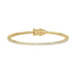 14K Yellow Gold 2.00CT Round Diamond Three-Prong Tennis Bracelet For Women Classic Diamond Bracelet