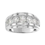 Elegant 14K White Gold 3.00Ct Men's Round Cut Lab Grown Diamond Band